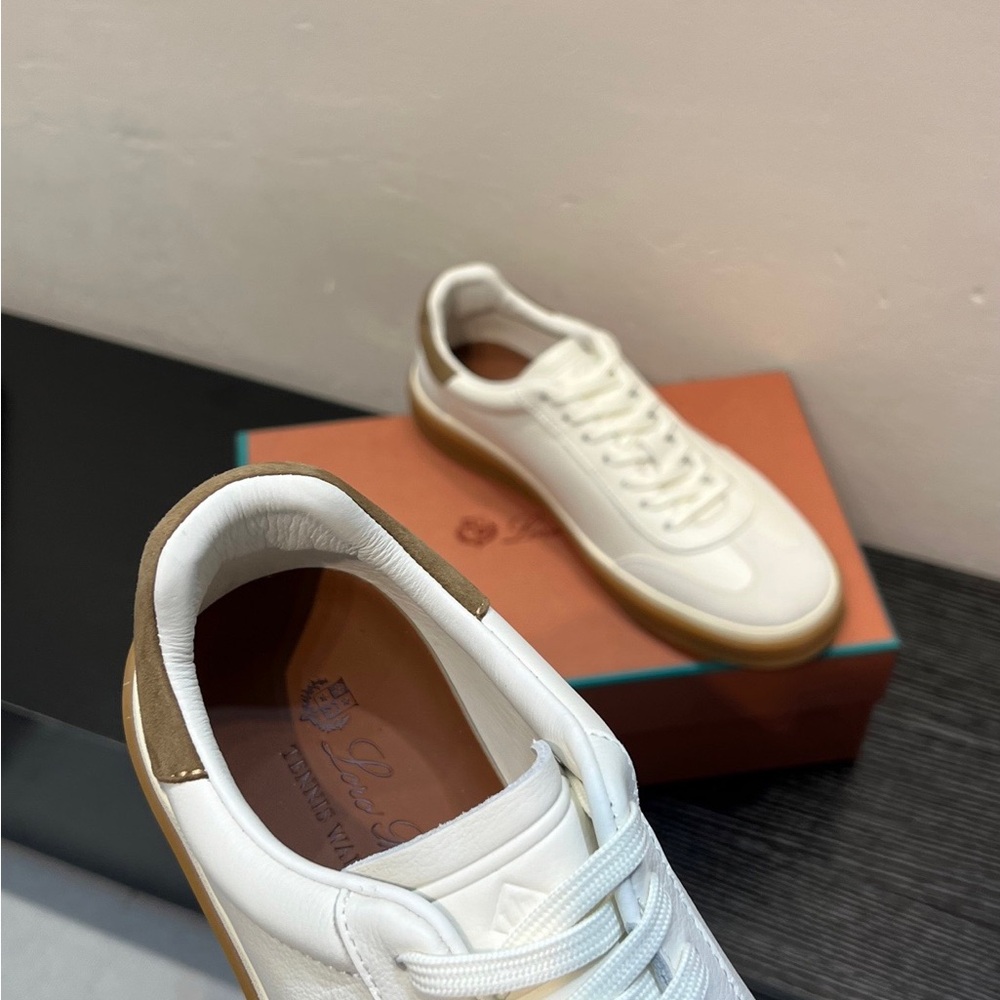 Loro Piana Tennis Walk Sneakers Classic WhiteLaced Shoes - Picture 6 of 8